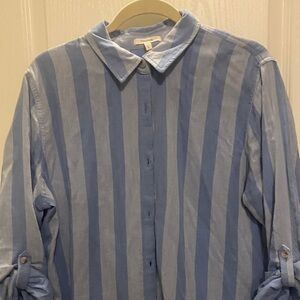 Maurices Light and Dark Blue Striped tunic Shirt
